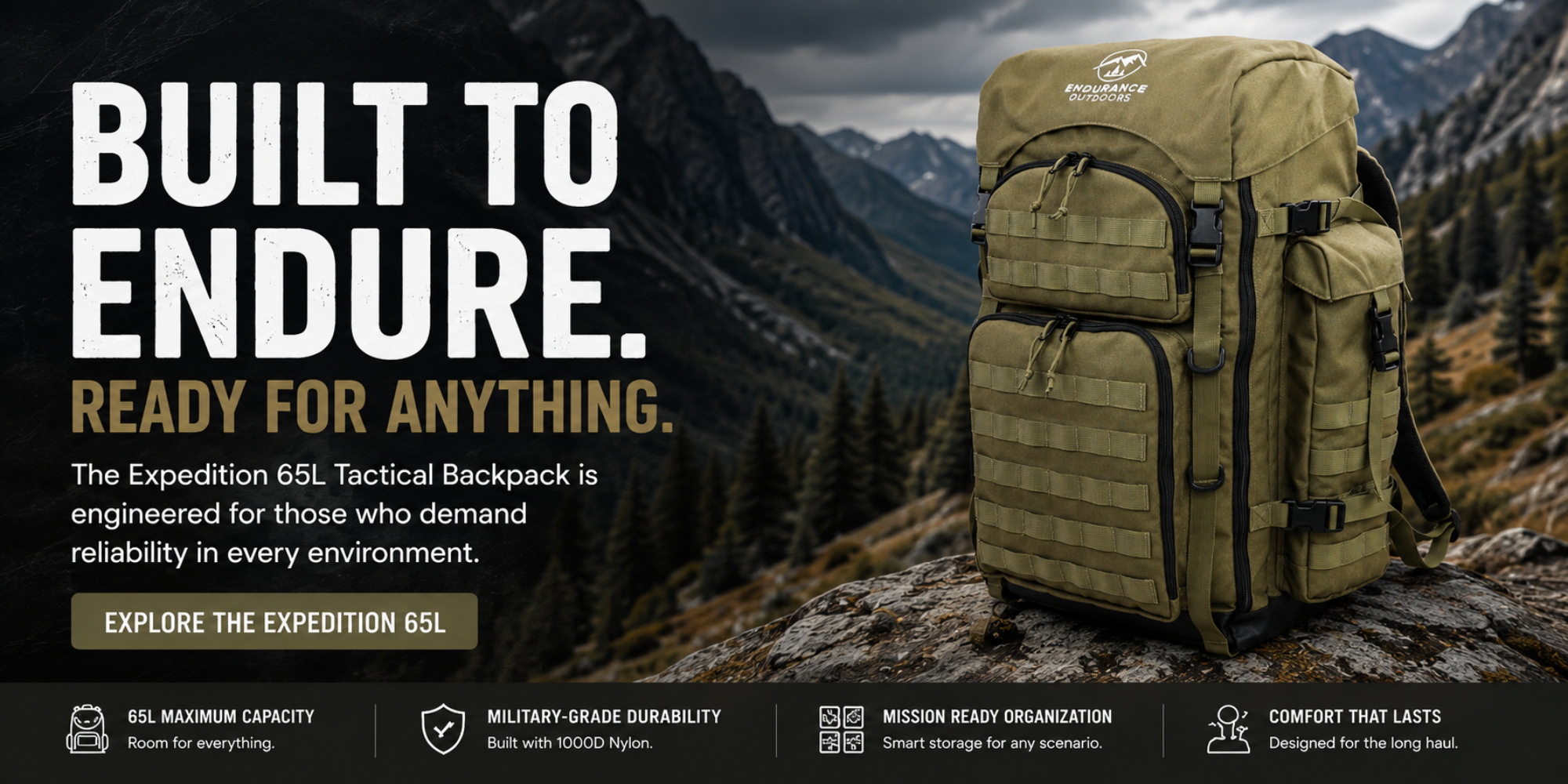Expedition 65 Liter Military Survival Tactical Backpack